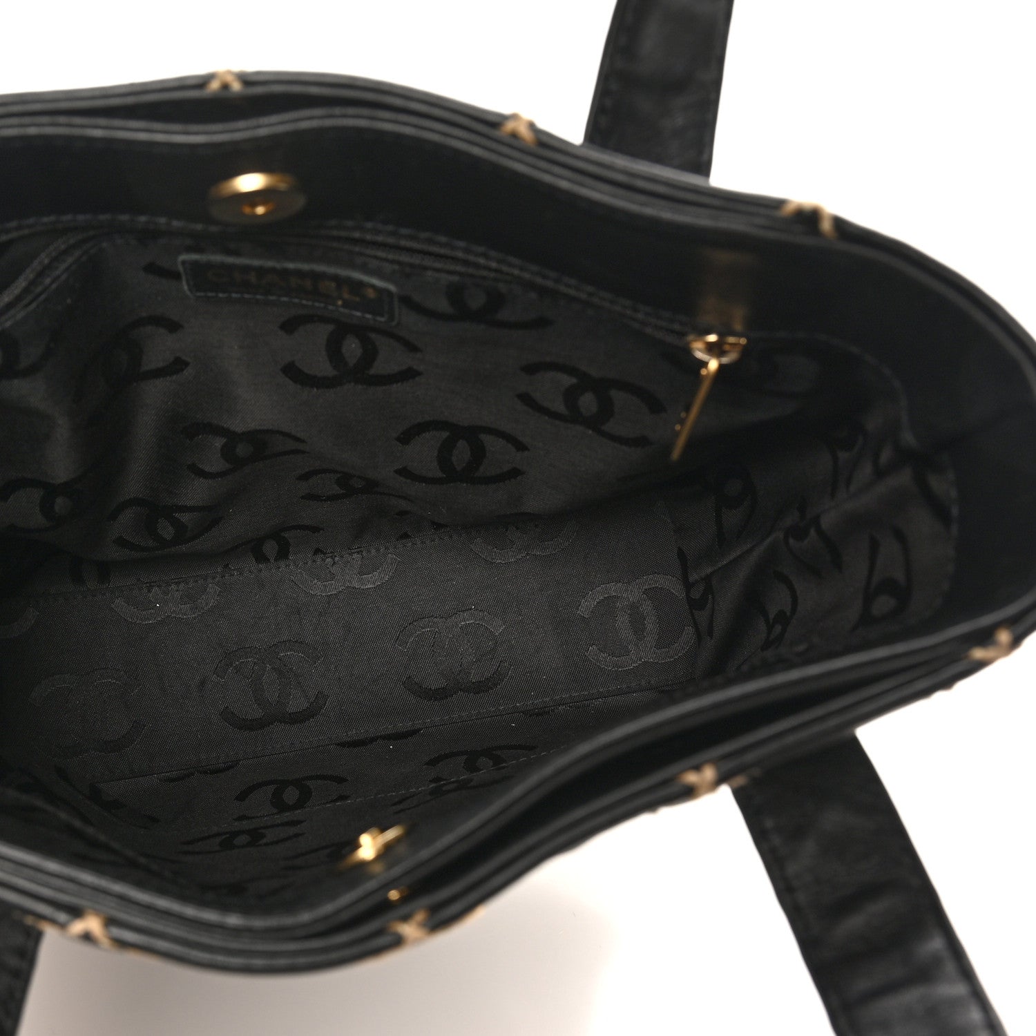 Chanel Calfskin Wild Stitch Tote Black 5 of 9