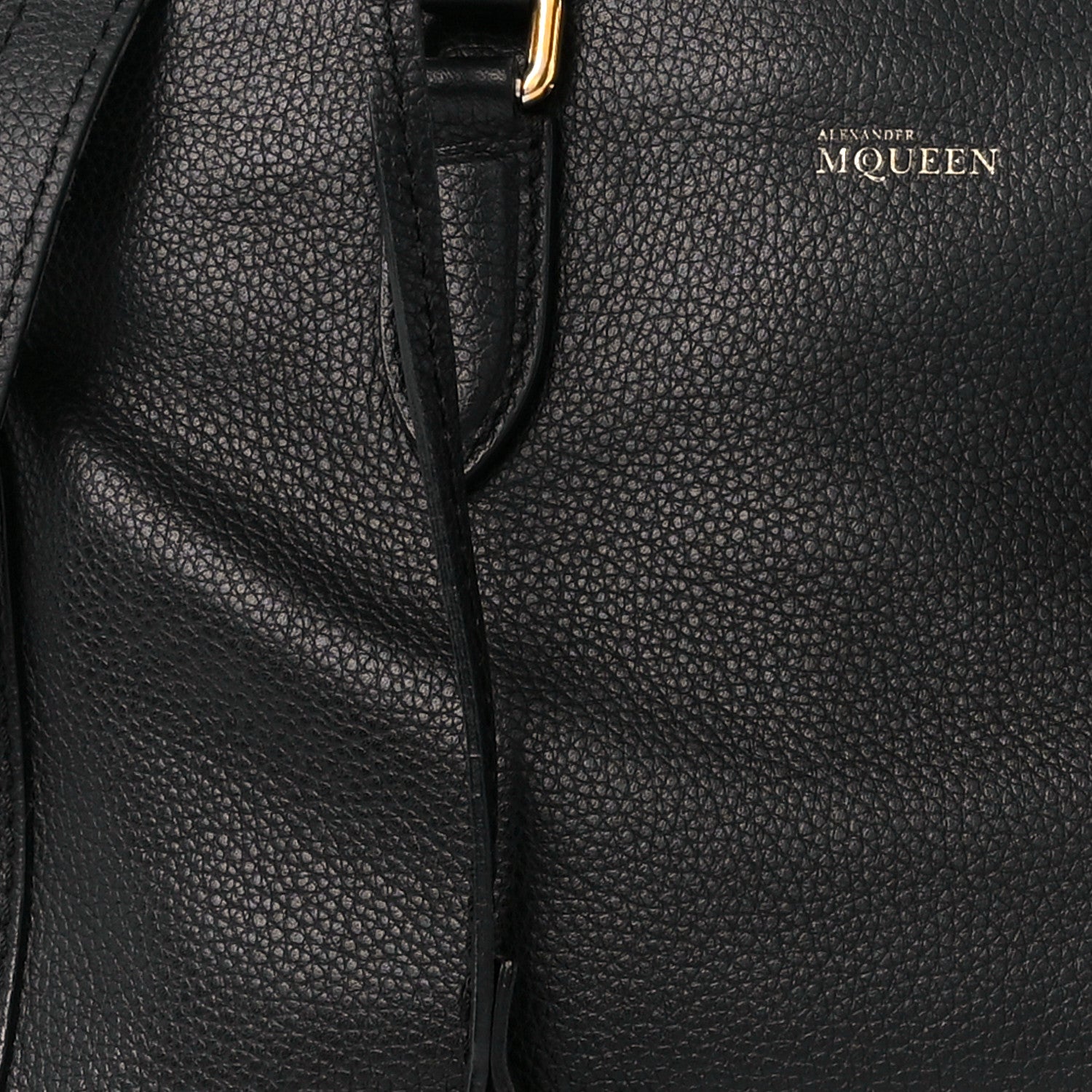 Alexander McQueen Pebbled Calfskin Small Skull Padlock Zip Around Tote Black 12 of 14