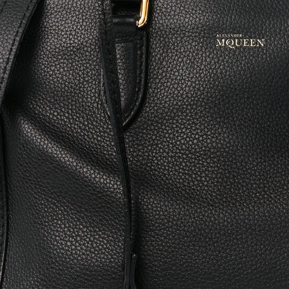 Alexander McQueen Pebbled Calfskin Small Skull Padlock Zip Around Tote Black 12 of 14