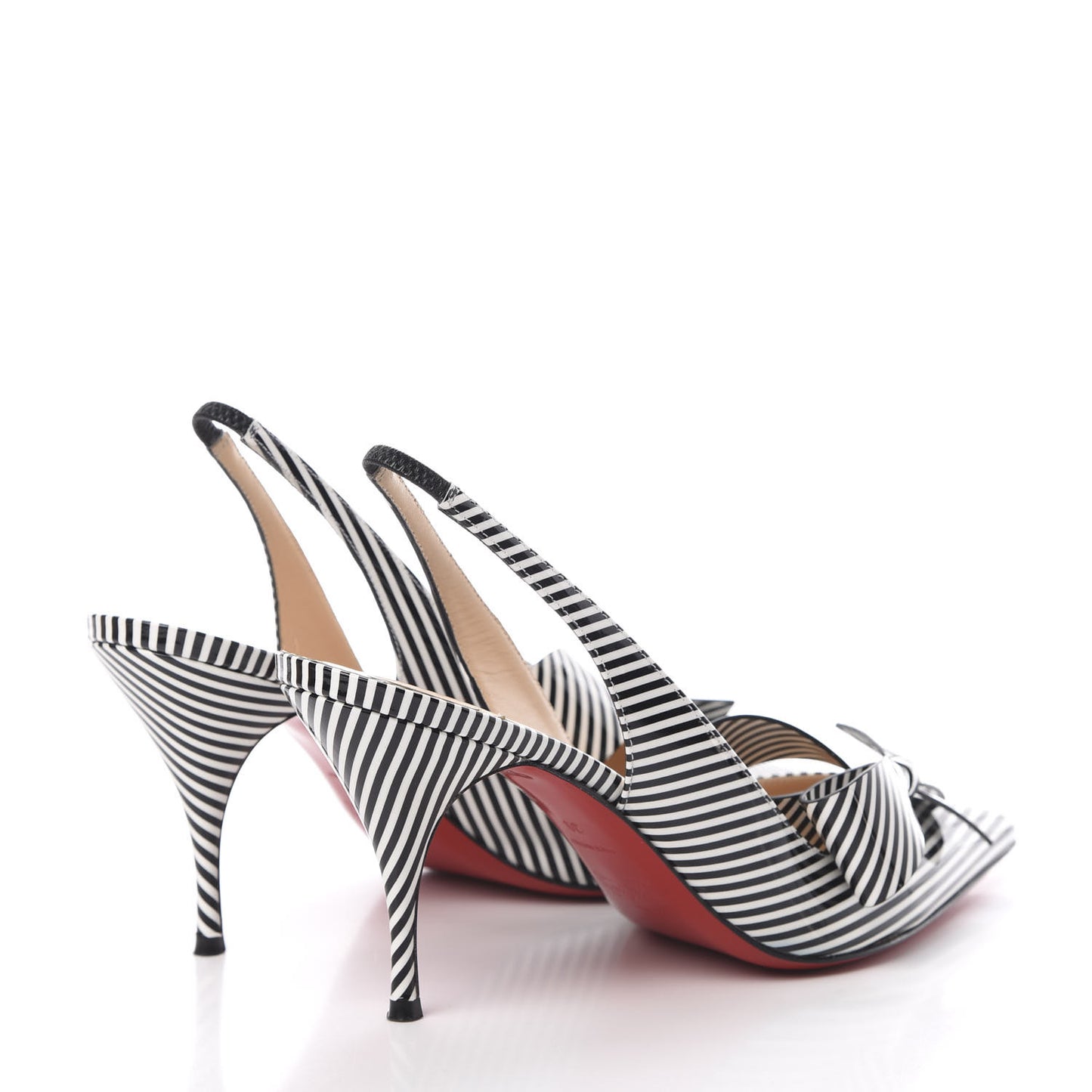 Patent Stripes Clare Nodo 80 Pumps 39 Black White