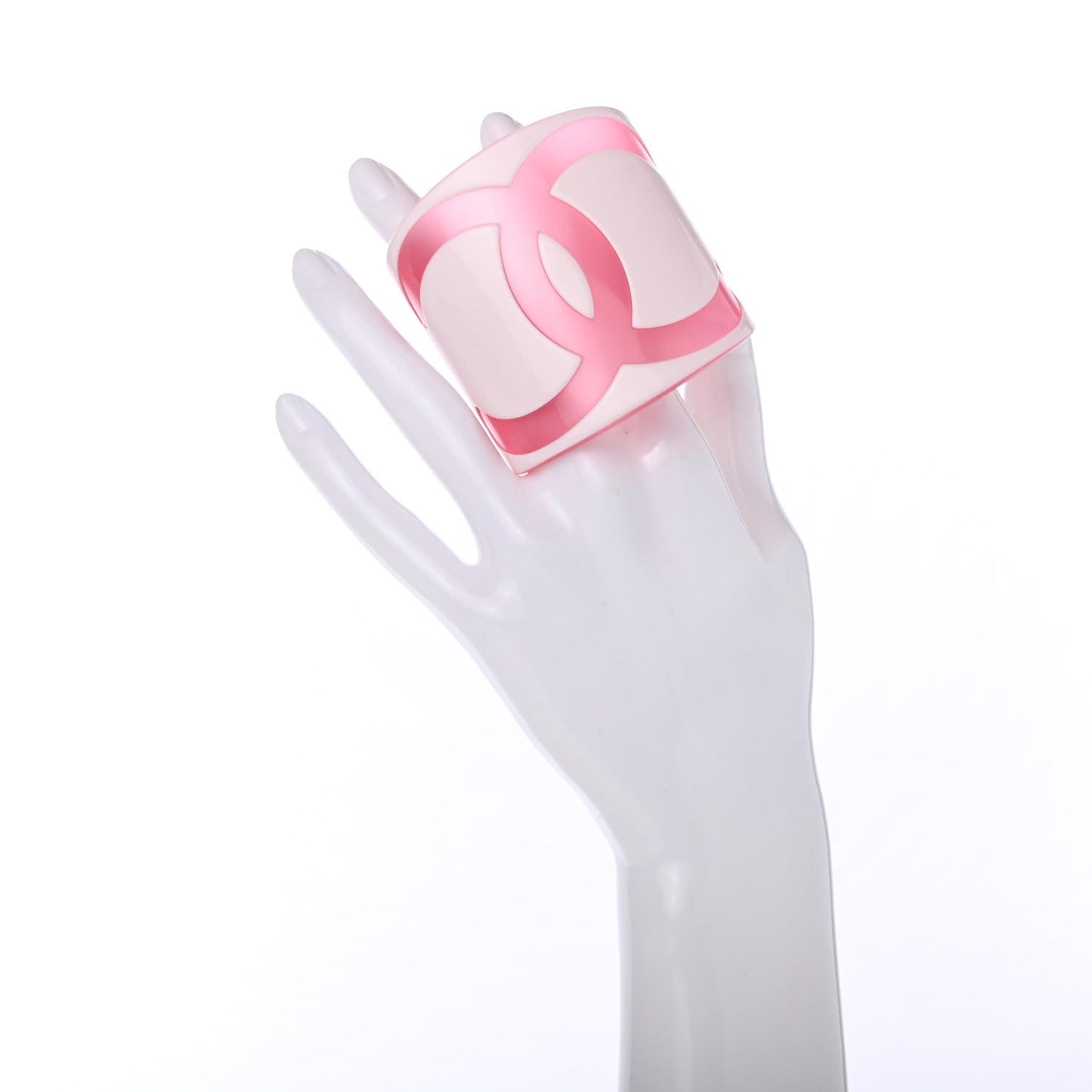 Resin CC Wide Cuff White Pink