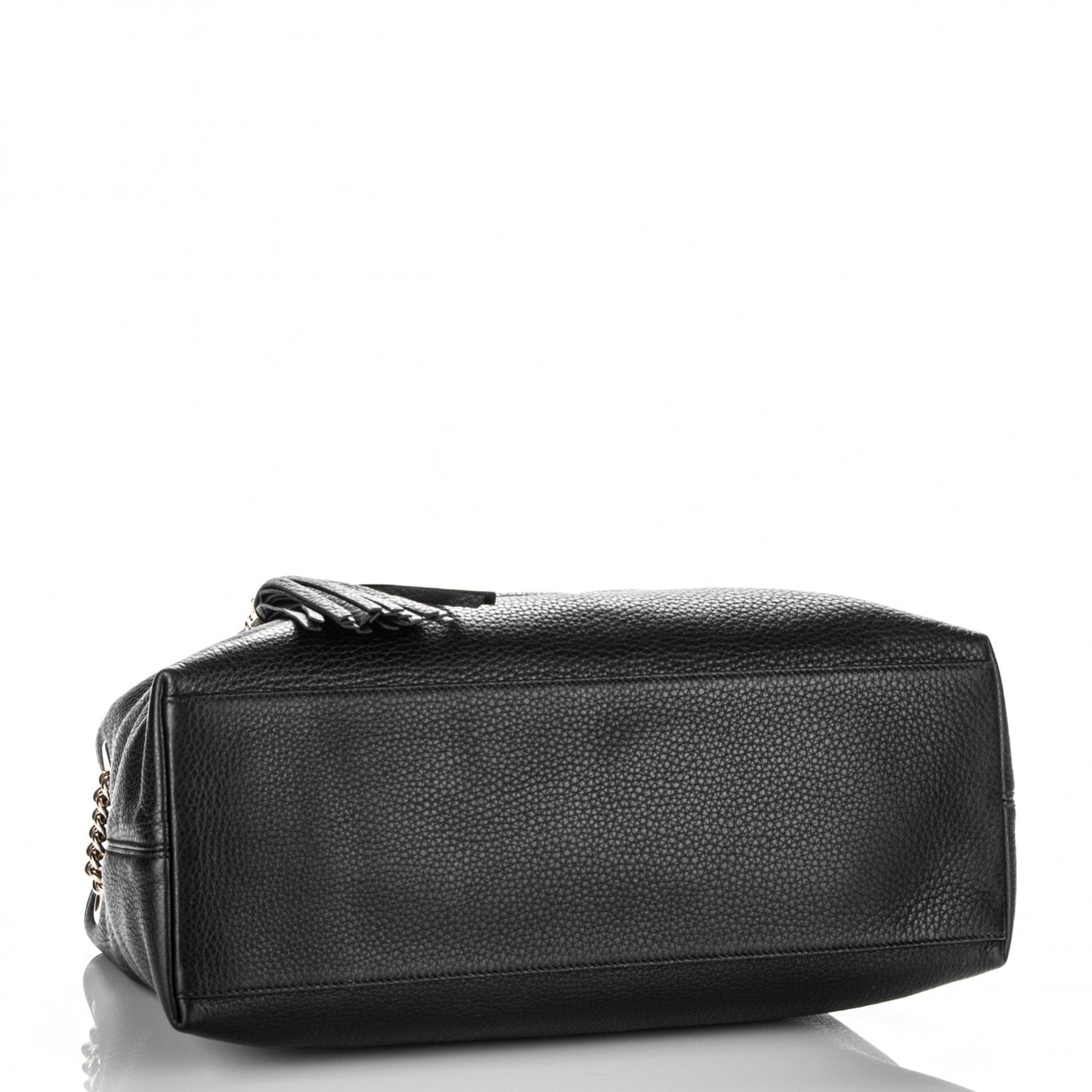 Pebbled Calfskin Medium Soho Chain Shoulder Bag Black