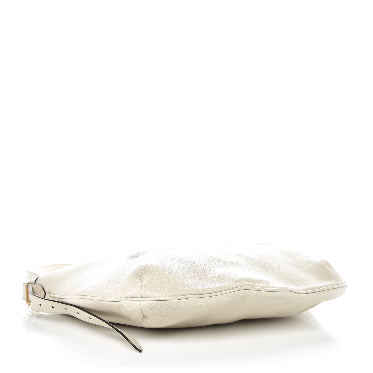 Gucci Grained Calfskin Logo Half Moon Hobo White 4 of 12