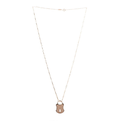Tiffany 18K Rose Gold Emblem Lock Pendant Necklace 3 of 7