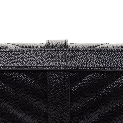 Saint Laurent Grain De Poudre Textured Mixed Matelasse Large Triquilt Monogram Satchel Black 9 of 13