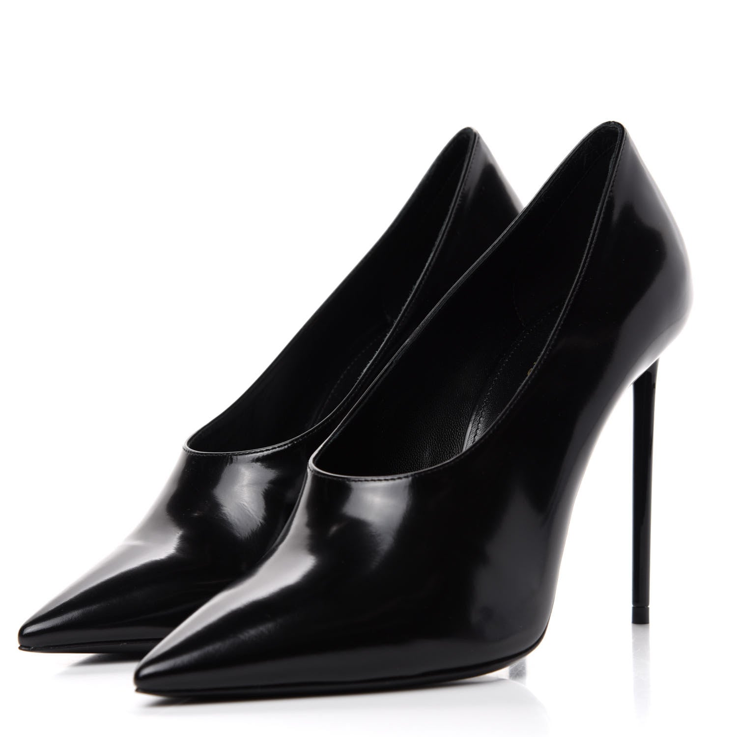Saint Laurent Patent Calfskin Teddy High Vamp 105 Pumps 38.5 Black 3 of 11