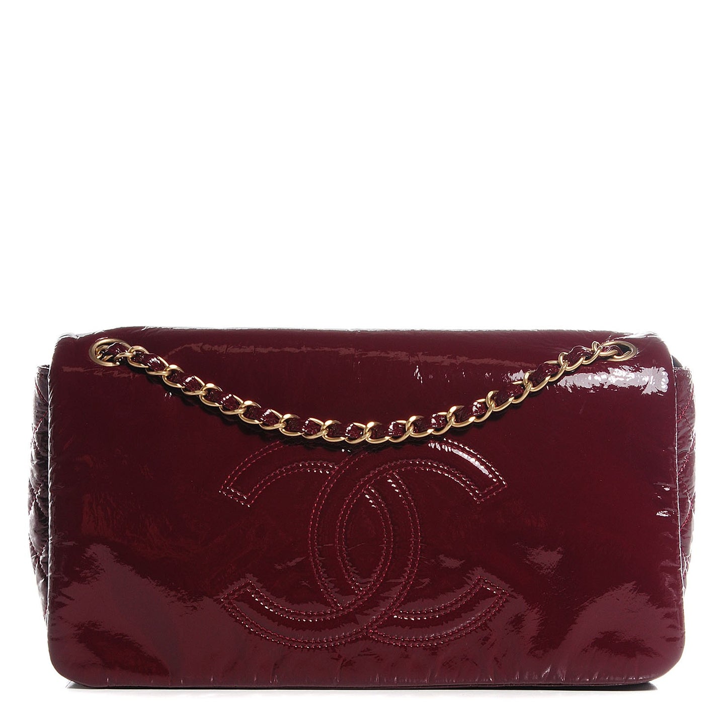 Vinyl Rock and Chain Medium Flap Bordeaux