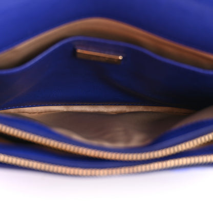 Versace Patent Barocco Quilted Vanitas Chain Pouch Poison Blue 5 of 12