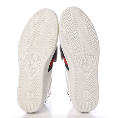 Gucci Calfskin Ayers Embroidered Web Mens Ace Removable Patches High Top Sneakers 11 White 5 of 8
