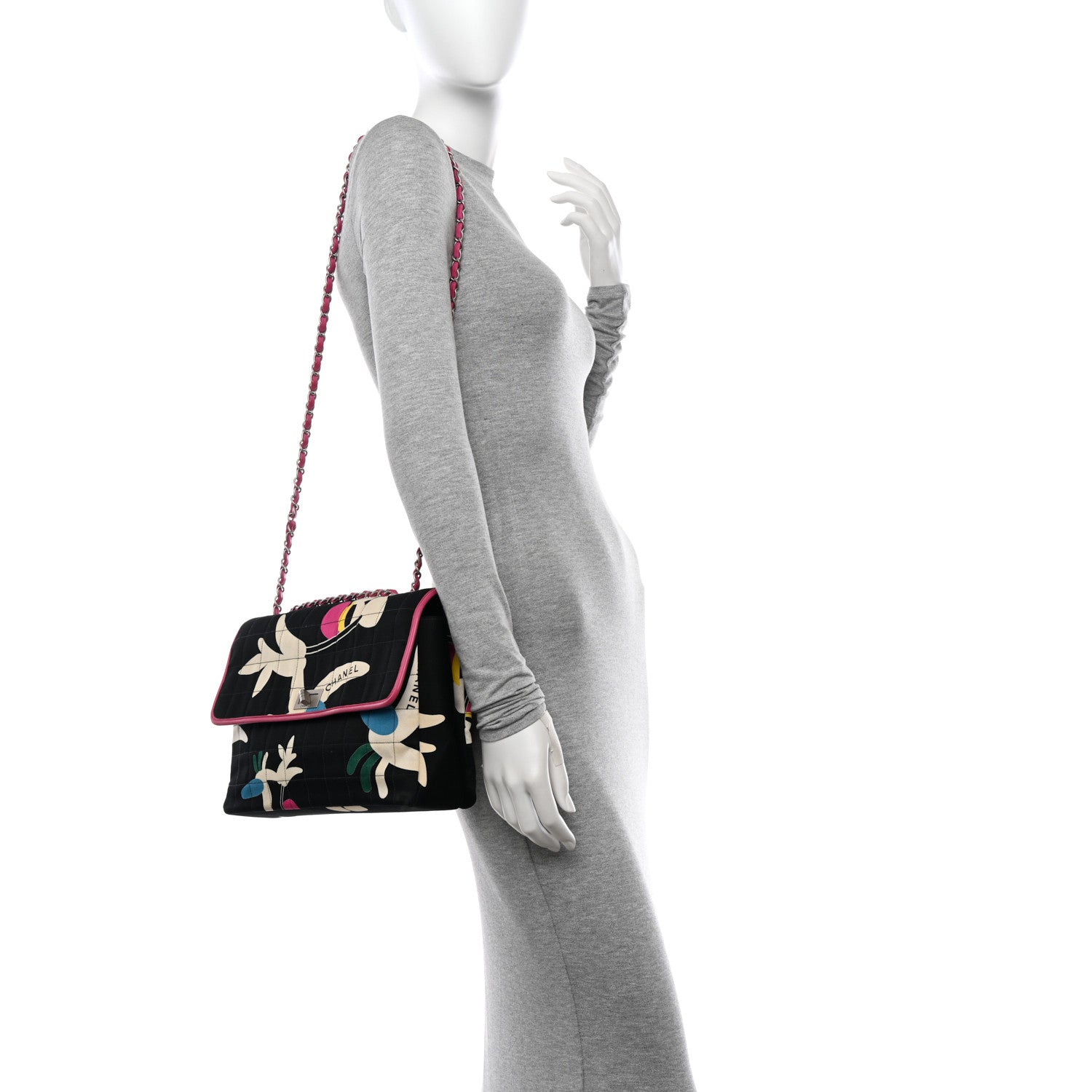 Chanel Canvas Chocolate Bar Quilted Flap Multicolor 2 of 10