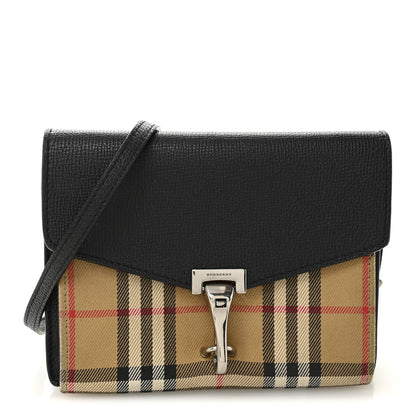 Burberry Derby Calfskin Vintage Check Small Macken Crossbody Bag Black 1 of 11