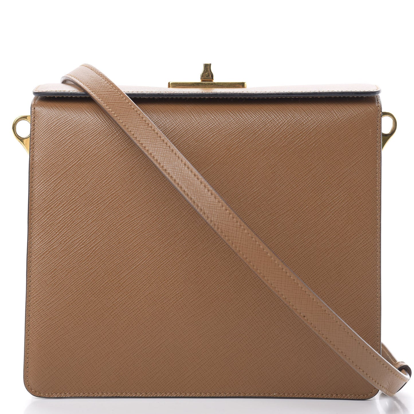 Saffiano Crossbody Bag Caramel Bianco