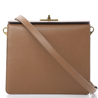 Prada Saffiano Crossbody Bag Caramel Bianco 8 of 12