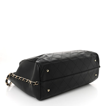 Chanel Bullskin Stitched Large Shopping Bag Black 4 of 10
