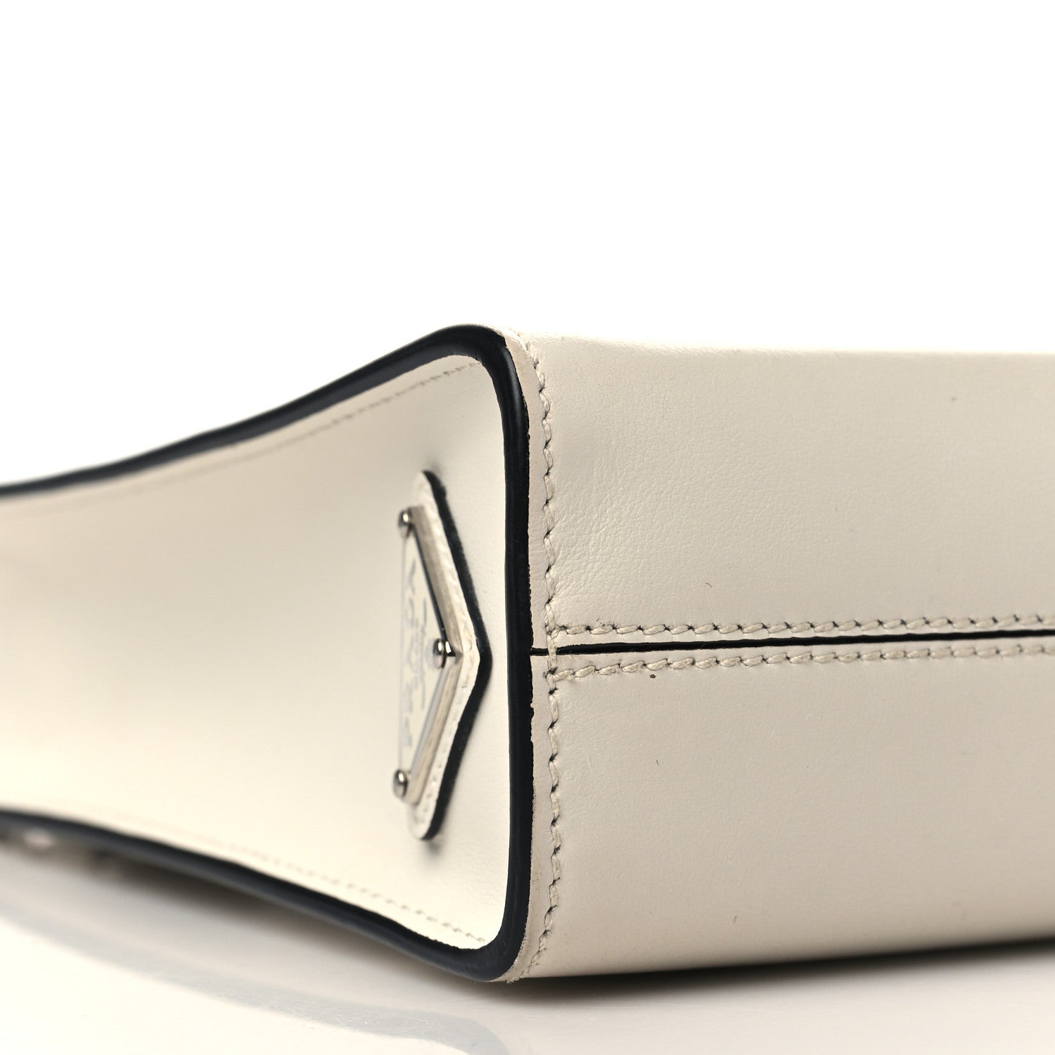 Prada Soft Calfskin Small Shoulder Bag Bianco 6 of 7