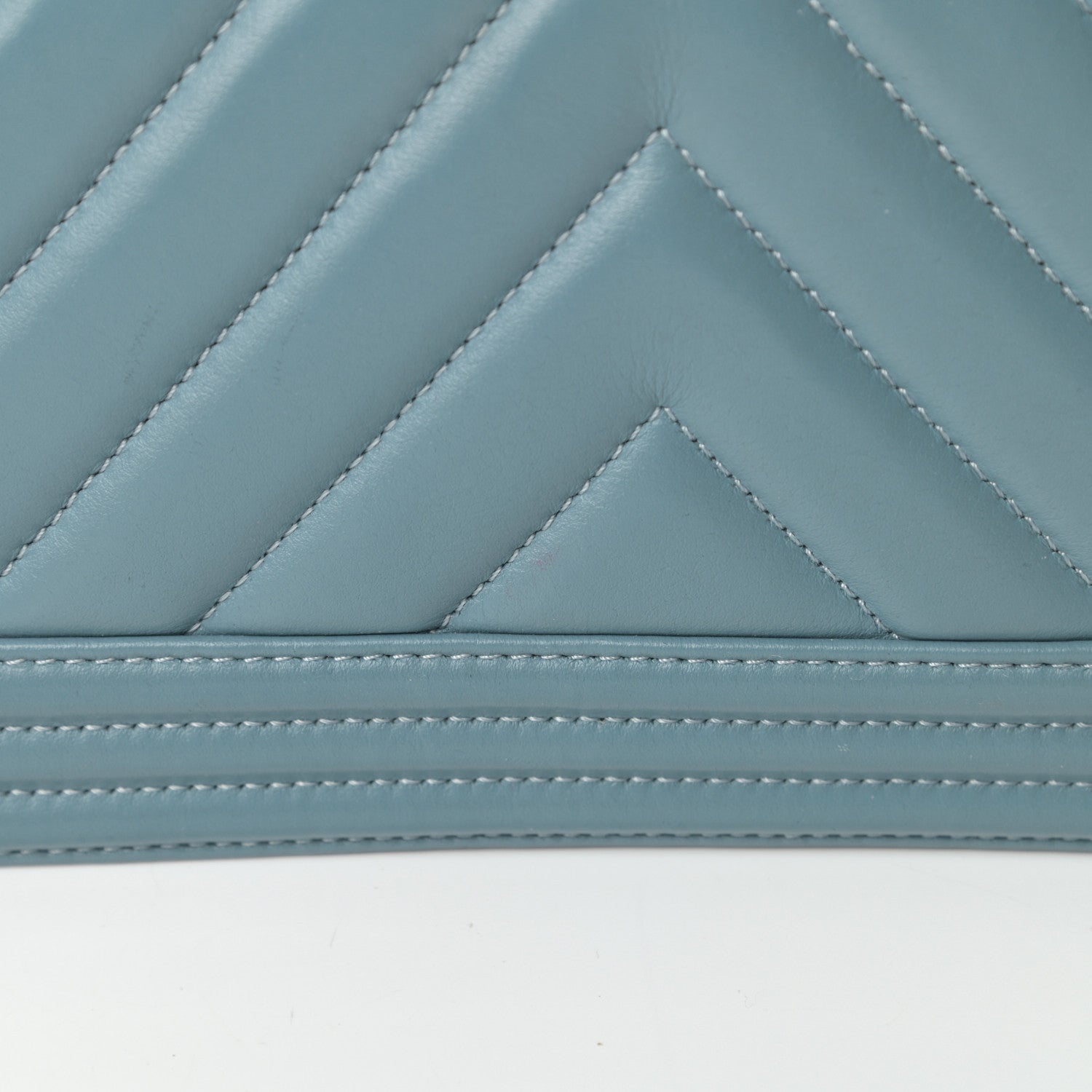Chanel Calfskin Chevron Quilted Medium Boy Flap Blue 17 of 19