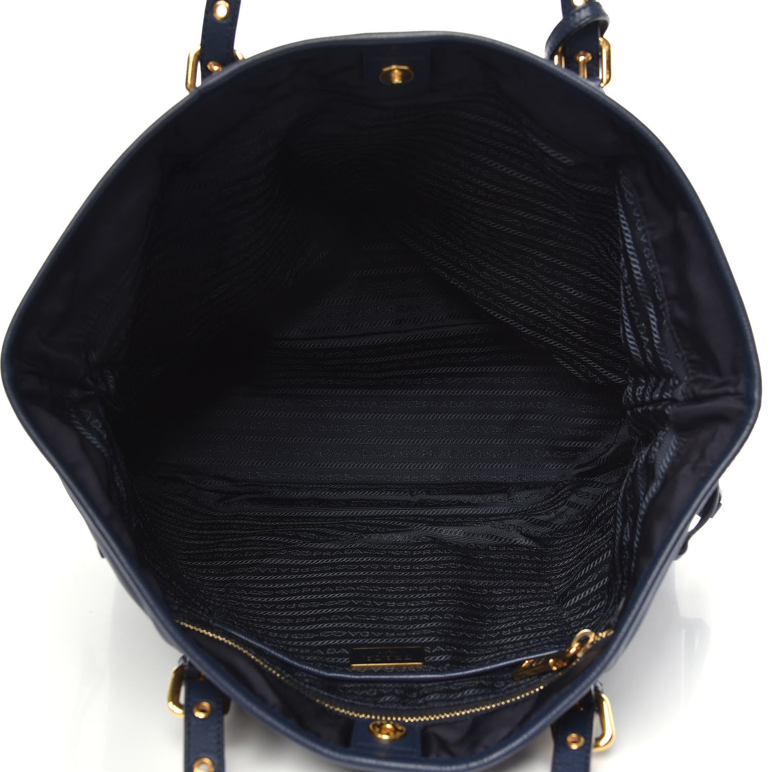 Prada Tessuto Nylon Saffiano Tote Baltico 5 of 10