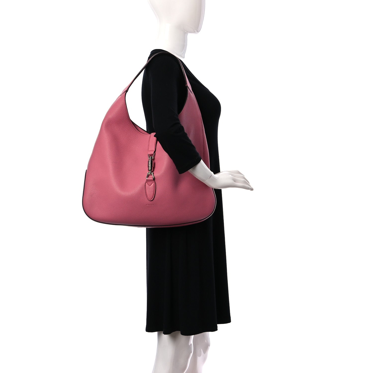 Gucci Soft Grained Calfskin Large Jackie Hobo Glossy Pink 2 of 10