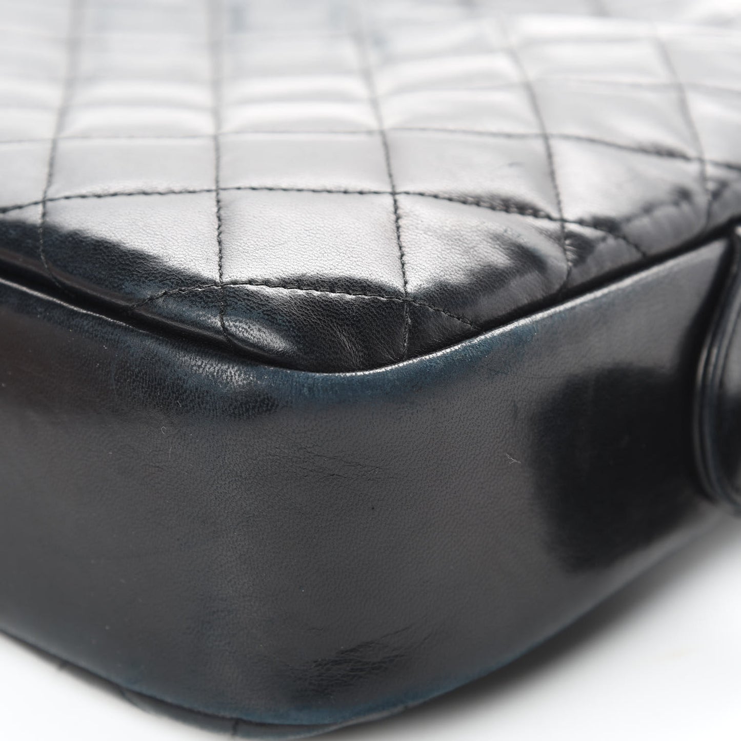 Lambskin Quilted Camera Case Black