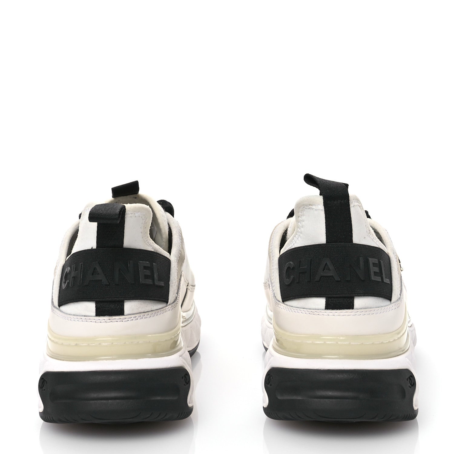 Chanel Velvet Calfskin Mixed Fibers CC Sneakers 39 Ivory Black 5 of 8