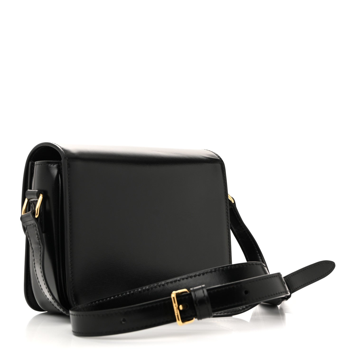 Celine Shiny Calfskin Teen Triomphe Black 3 of 15