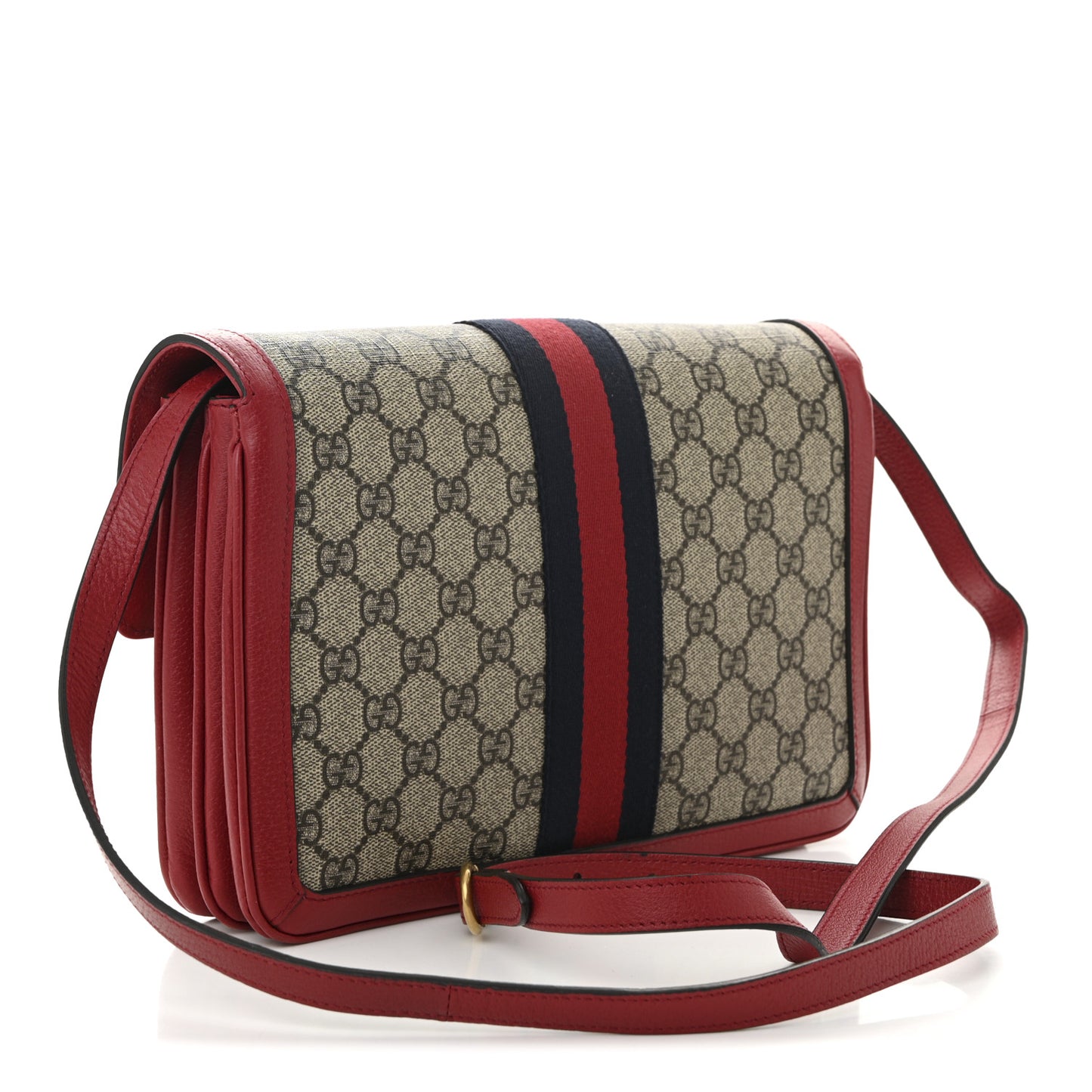GG Supreme Monogram Medium Queen Margaret Shoulder Bag Red
