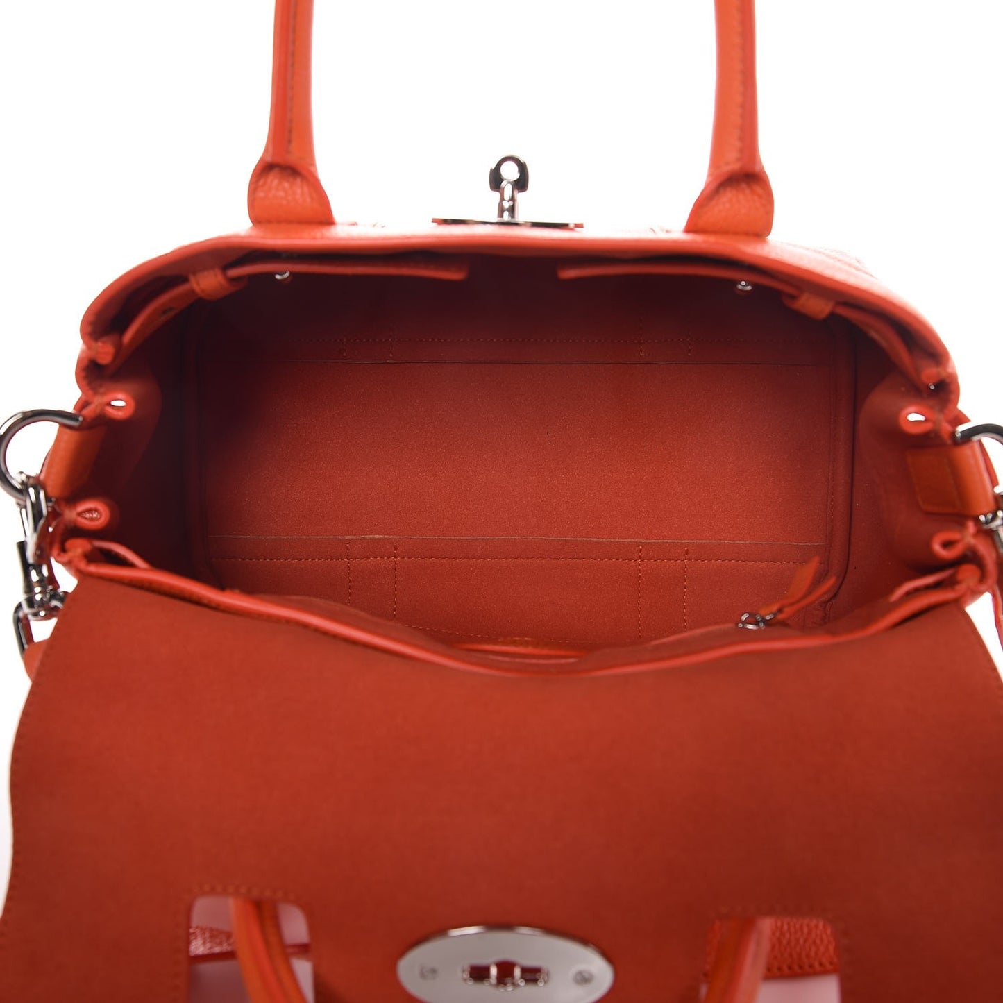 Classic Grain Small Bayswater Satchel Bright Orange