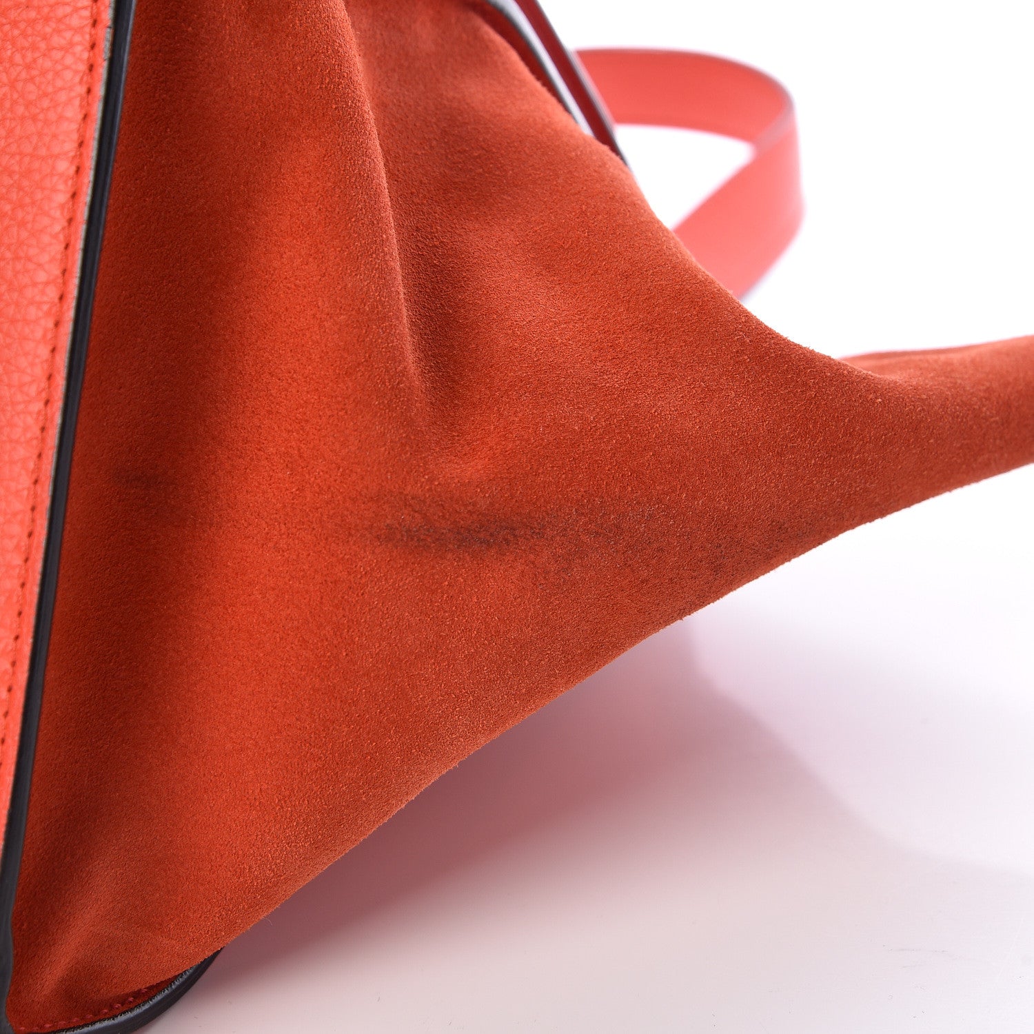 Celine Drummed Calfskin Suede Medium Trapeze Vermillion 12 of 12