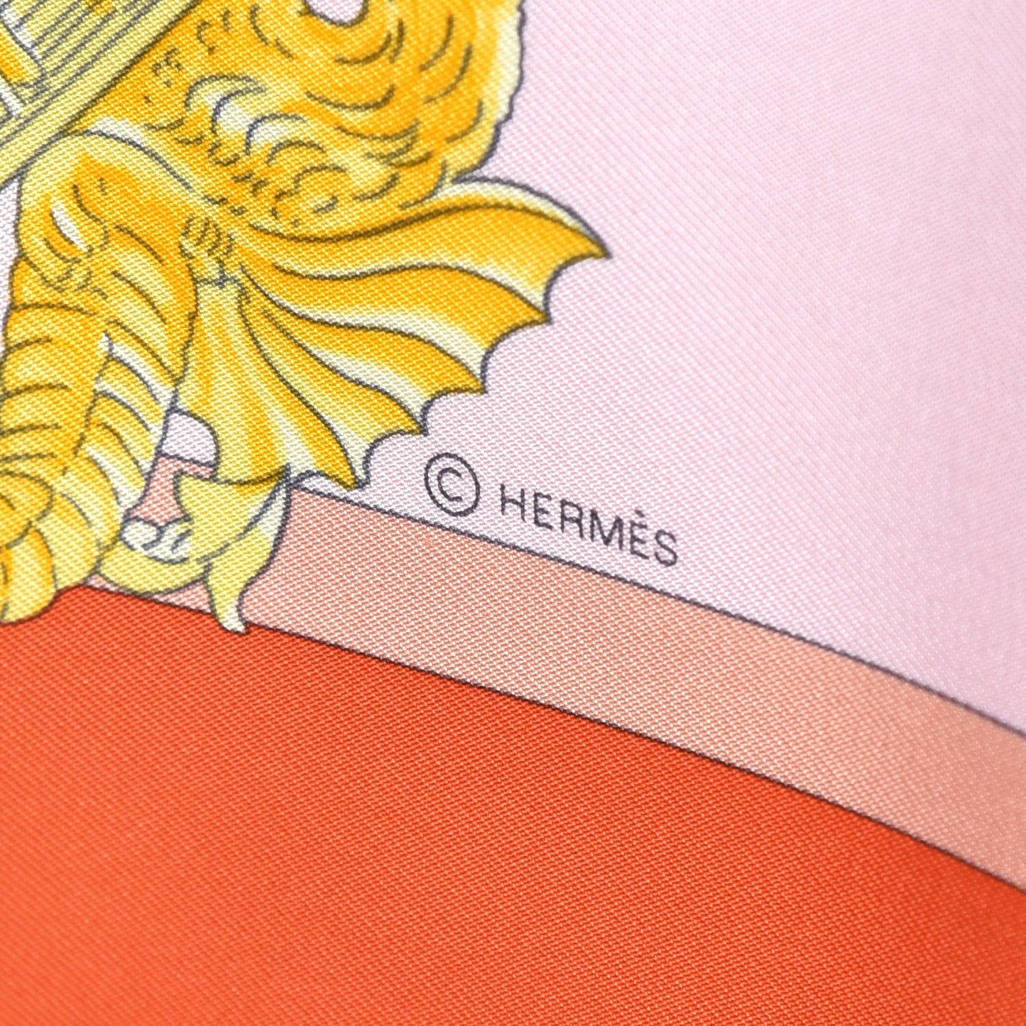 Silk Harnais De Cour Scarf 90 Orange