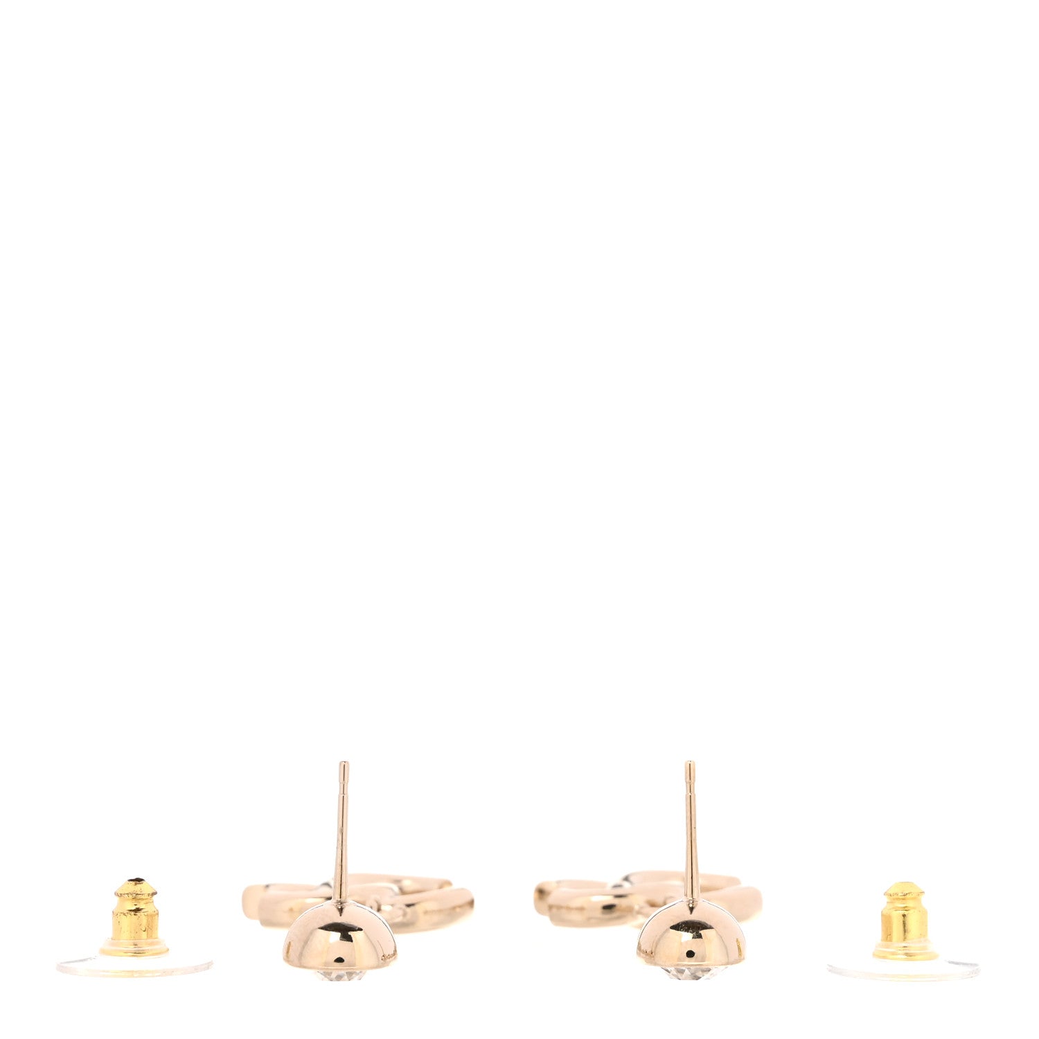 Chanel Crystal CC Drop Earrings Gold 3 of 5