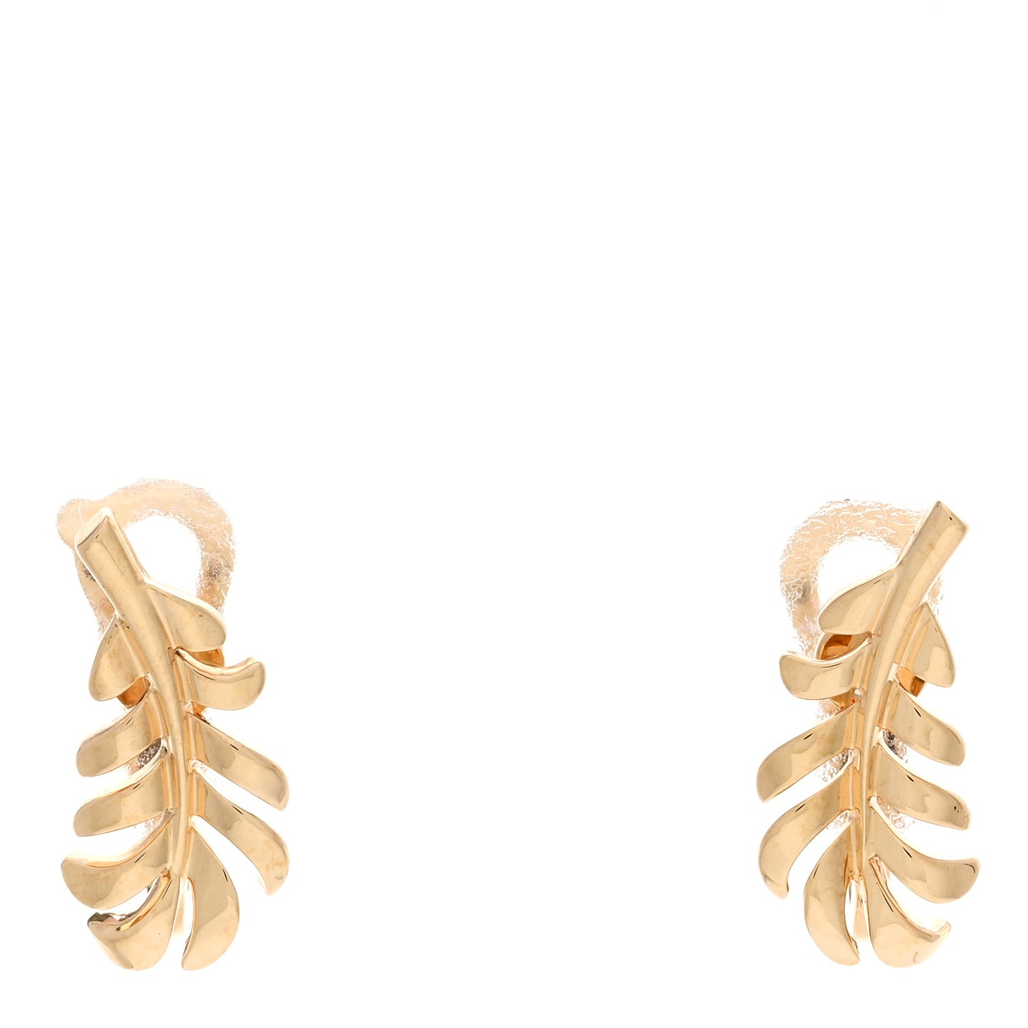 18K Yellow Gold Plume Earrings