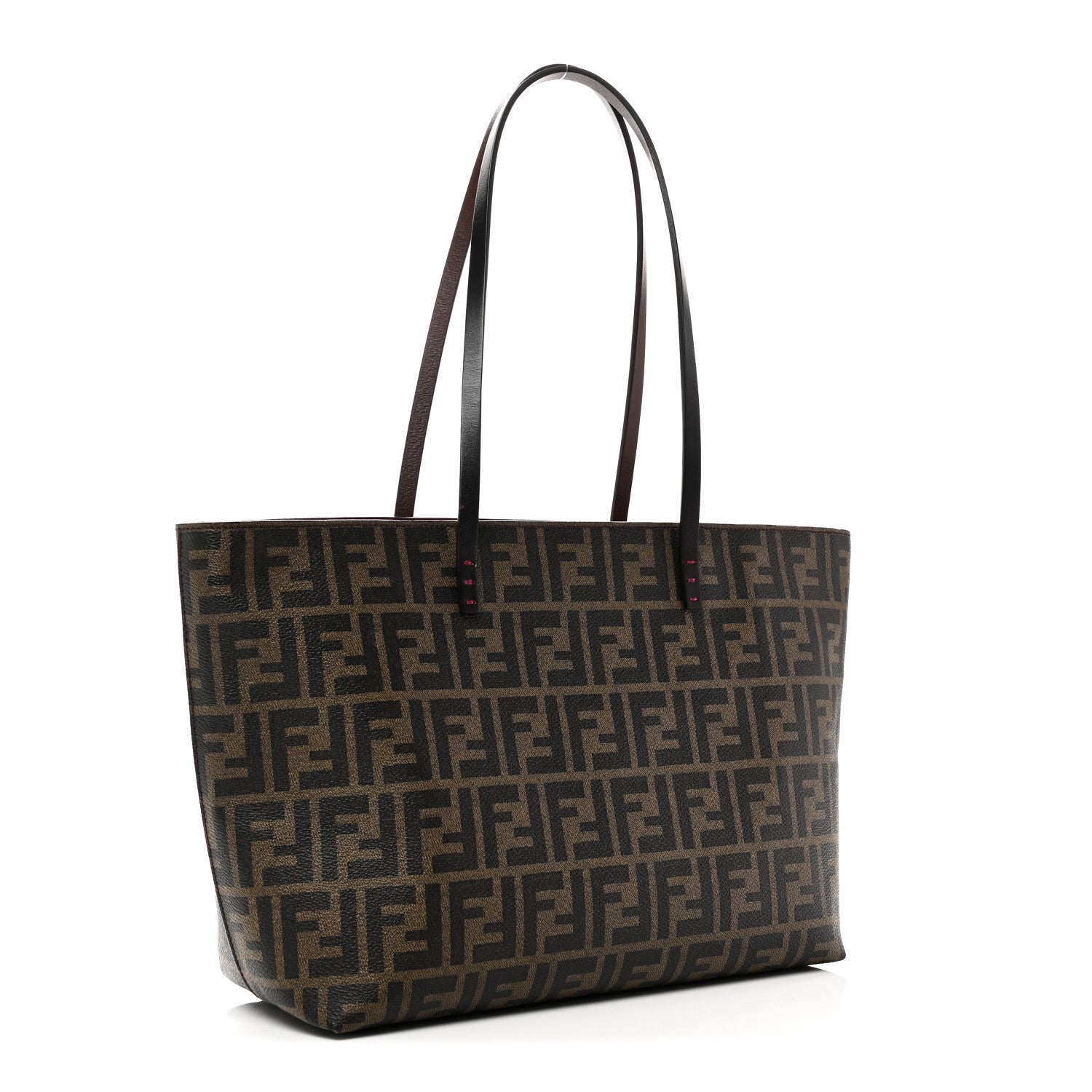Fendi Zucca Spalmati Small Roll Tote Tobacco Fuxia 3 of 9