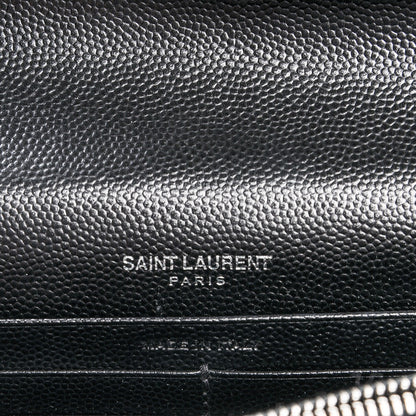 Saint Laurent Sheepskin Matelasse Chevron Monogram Large College Satchel Black 13 of 15