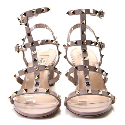 Valentino Garavani Calfskin Rockstud 60mm City Sandals 38.5 Poudre 5 of 9