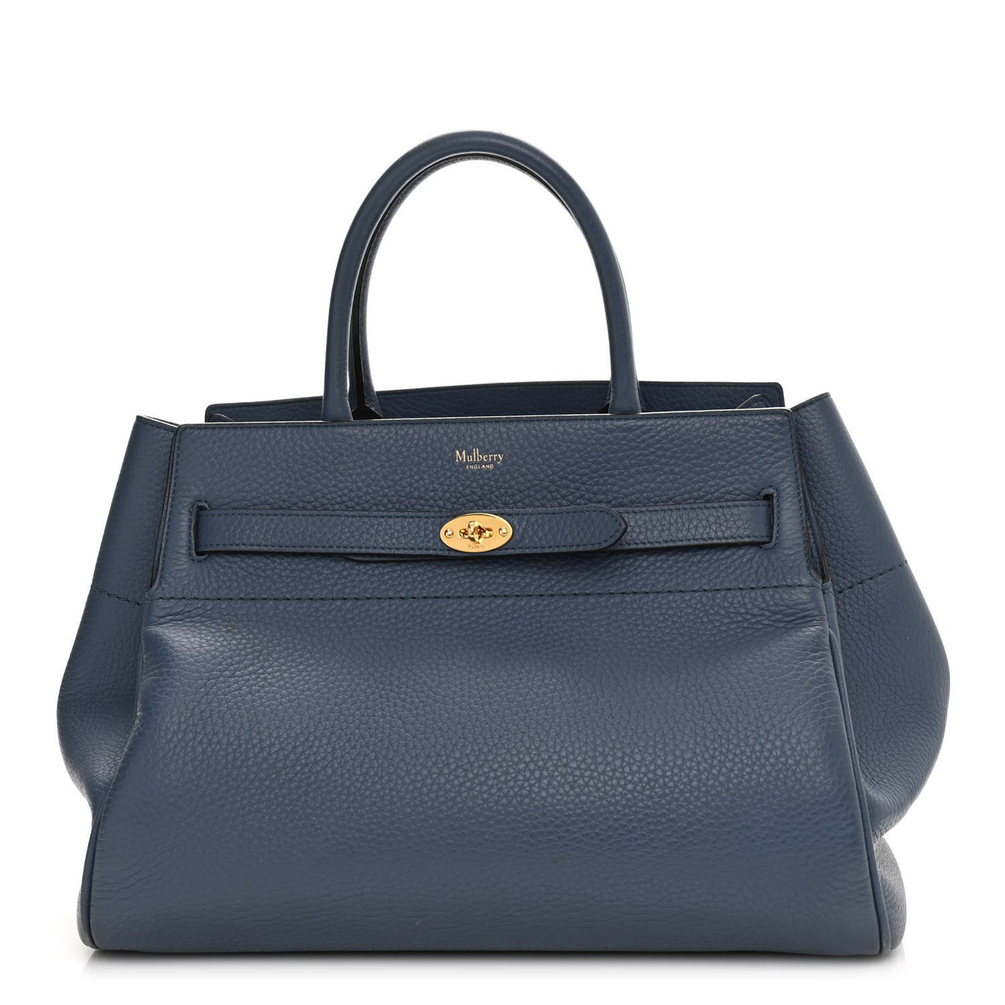 Heavy Grain Small Belted Bayswater Tote Blue