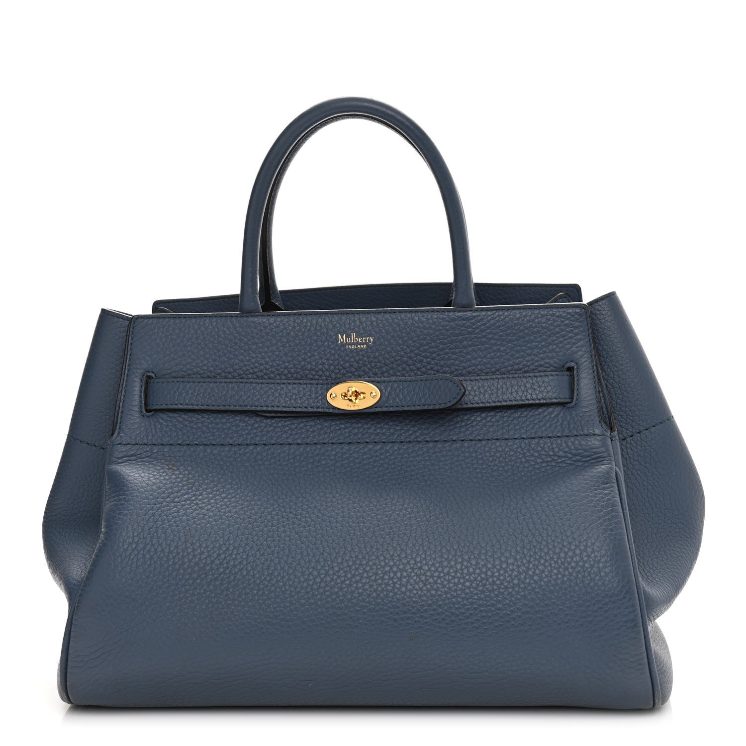 Mulberry Heavy Grain Small Belted Bayswater Tote Blue 1 of 15