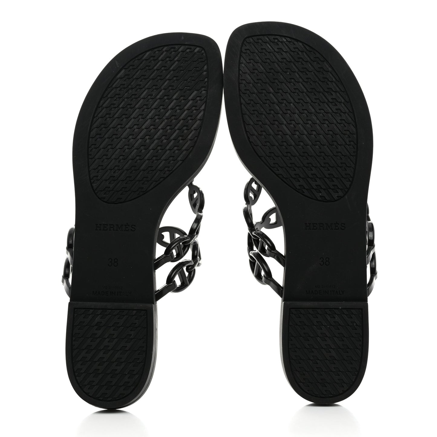 Rubber Chaine d'Ancre Island Sandals 38 Black