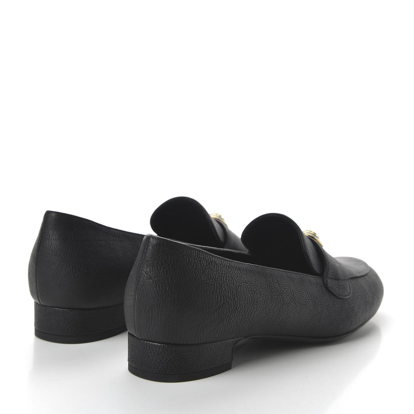 Calfskin CC Mocassin Loafers 38.5 Black