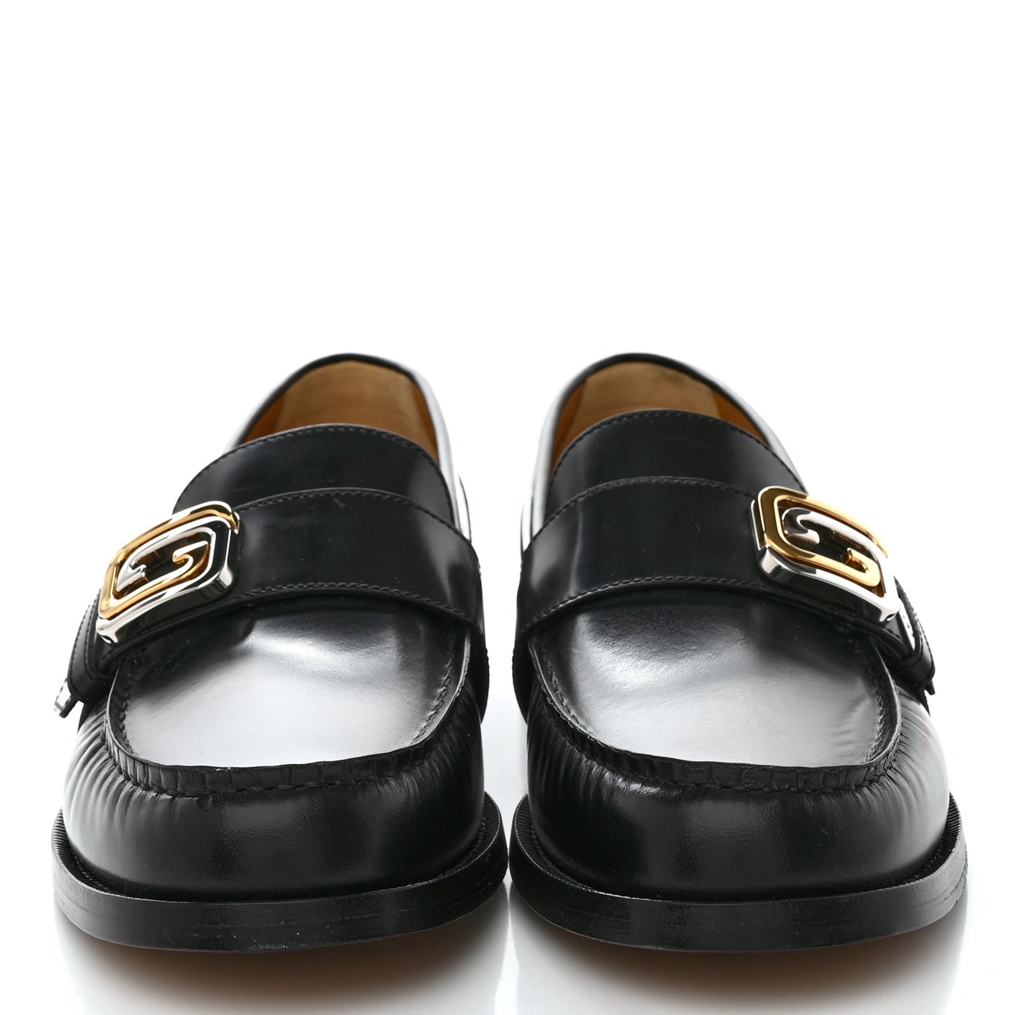 Calfskin Mens Interlocking G Loafers 10 Black