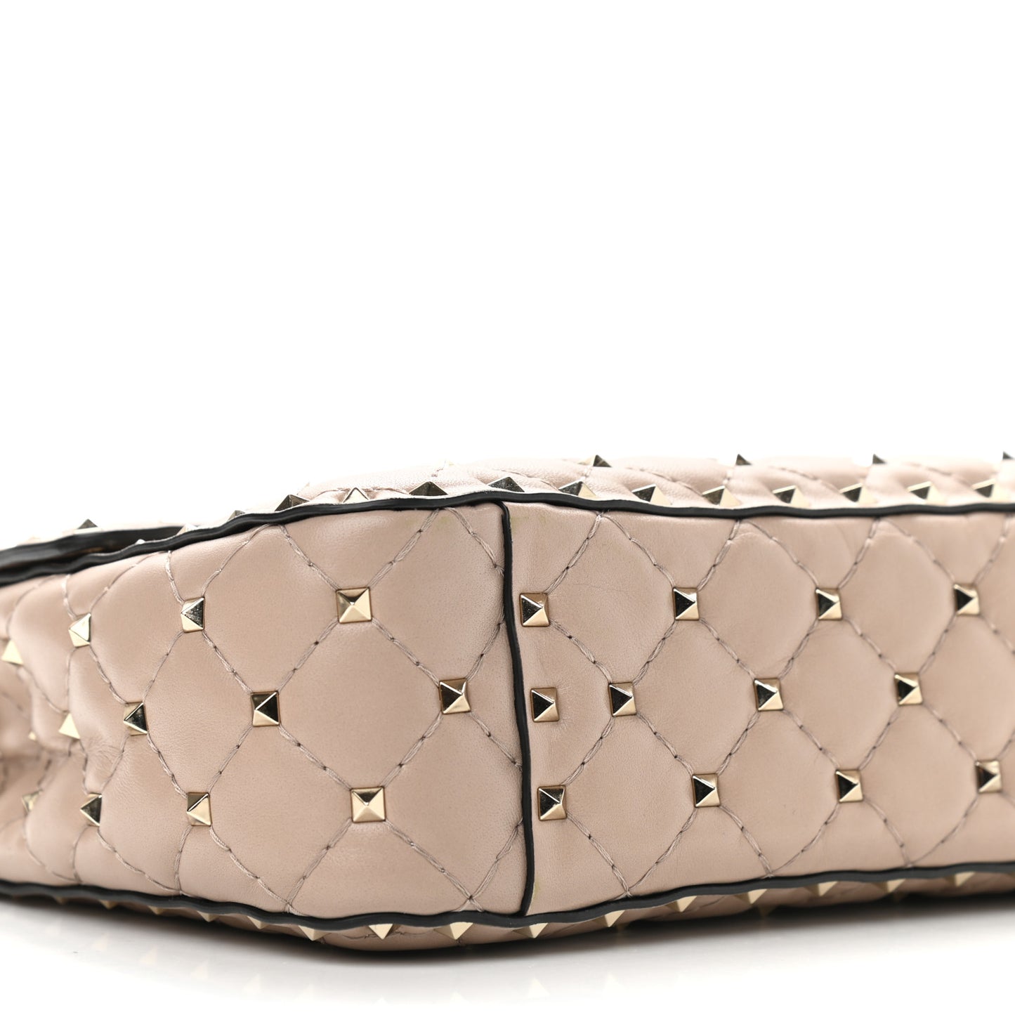 Nappa Medium Rockstud Spike Shoulder Bag Poudre