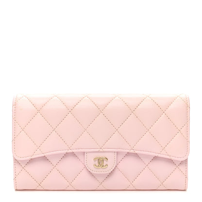 Chanel Caviar Quilted Large Gusset Flap Wallet Light Pink 1 of 8