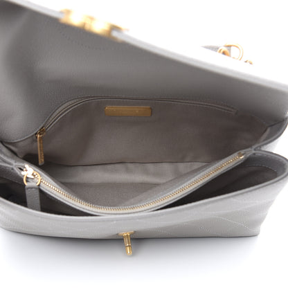 Chanel Grained Calfskin Stitched Flap Grey 5 of 10