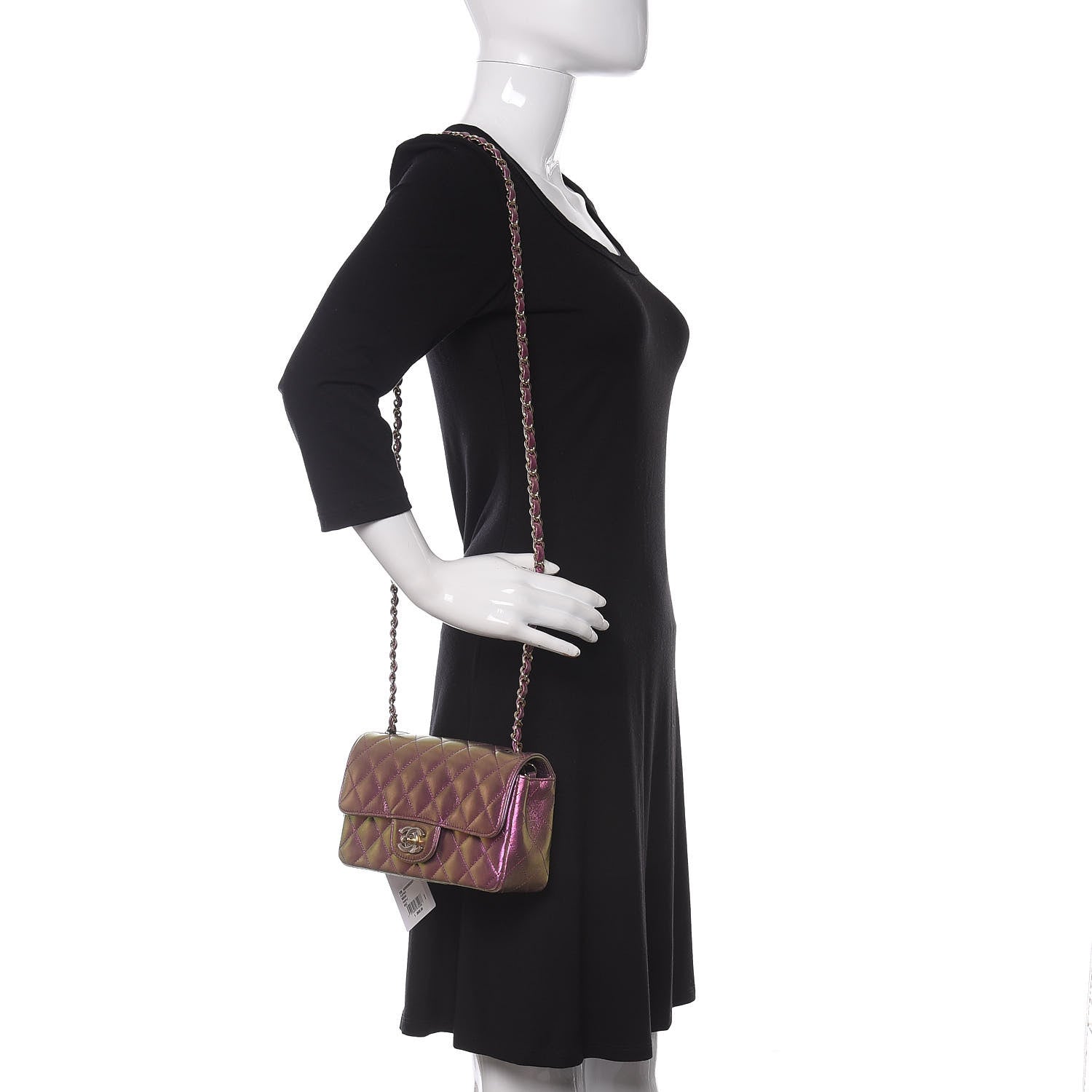 Chanel Iridescent Lambskin Quilted Mini Rectangular Flap Purple 2 of 10