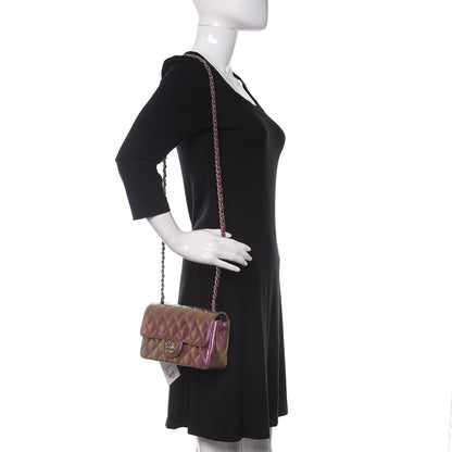 Chanel Iridescent Lambskin Quilted Mini Rectangular Flap Purple 2 of 10