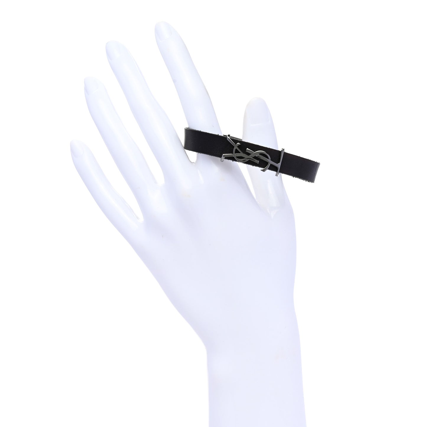 Calfskin Monogram Bracelet M Black