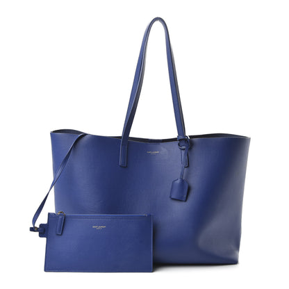 Saint Laurent Calfskin Large Shopping Tote Flash Blue 1 of 12