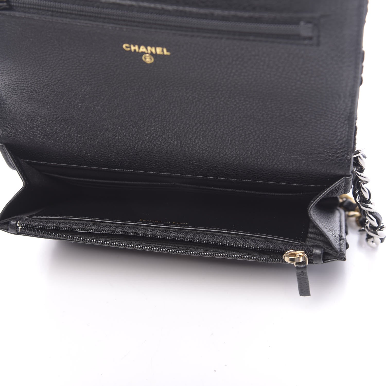 Chanel Calfskin Crochet 19 Wallet On Chain WOC Black 5 of 13