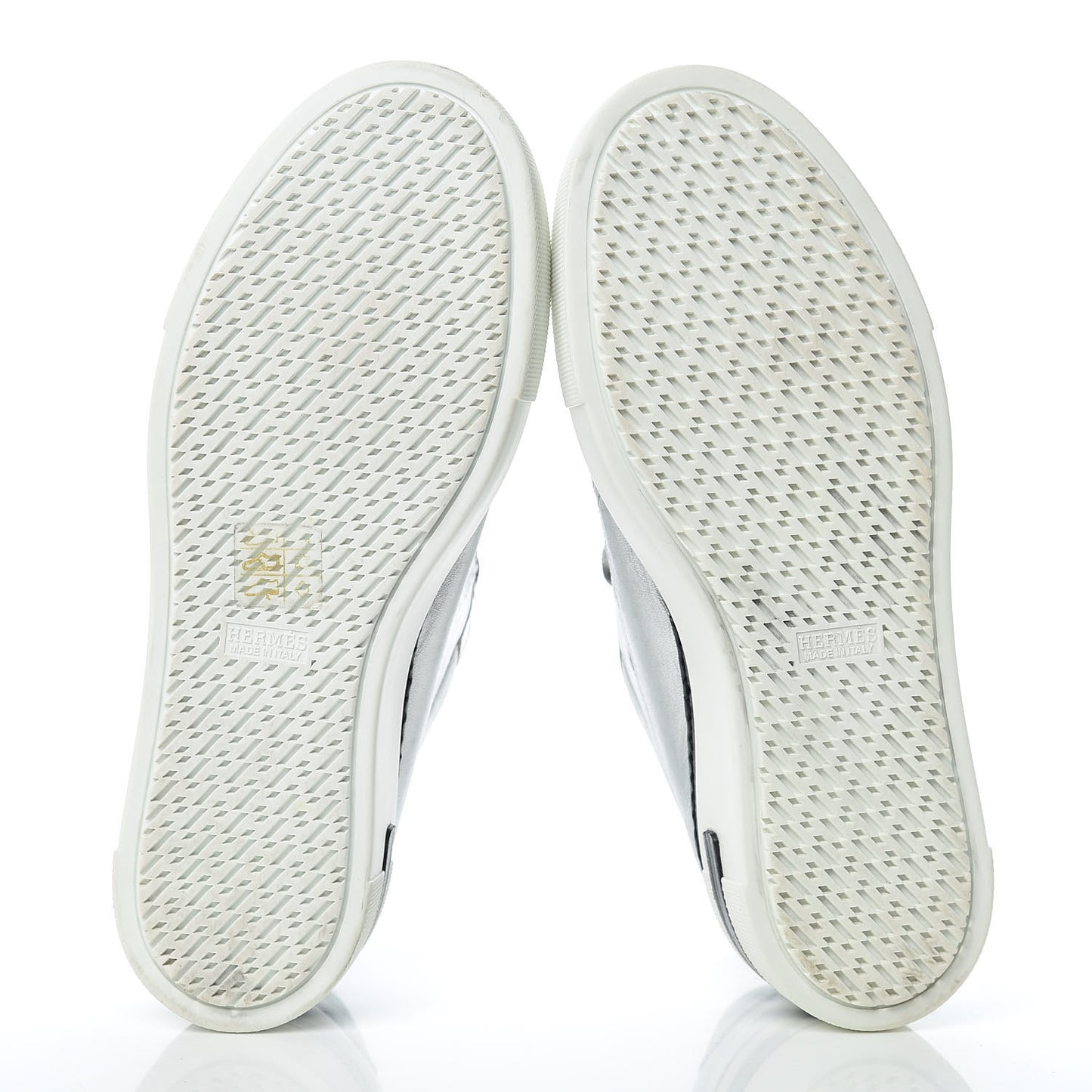 Metallic Nappa Polo Sneakers 38 Argent Black