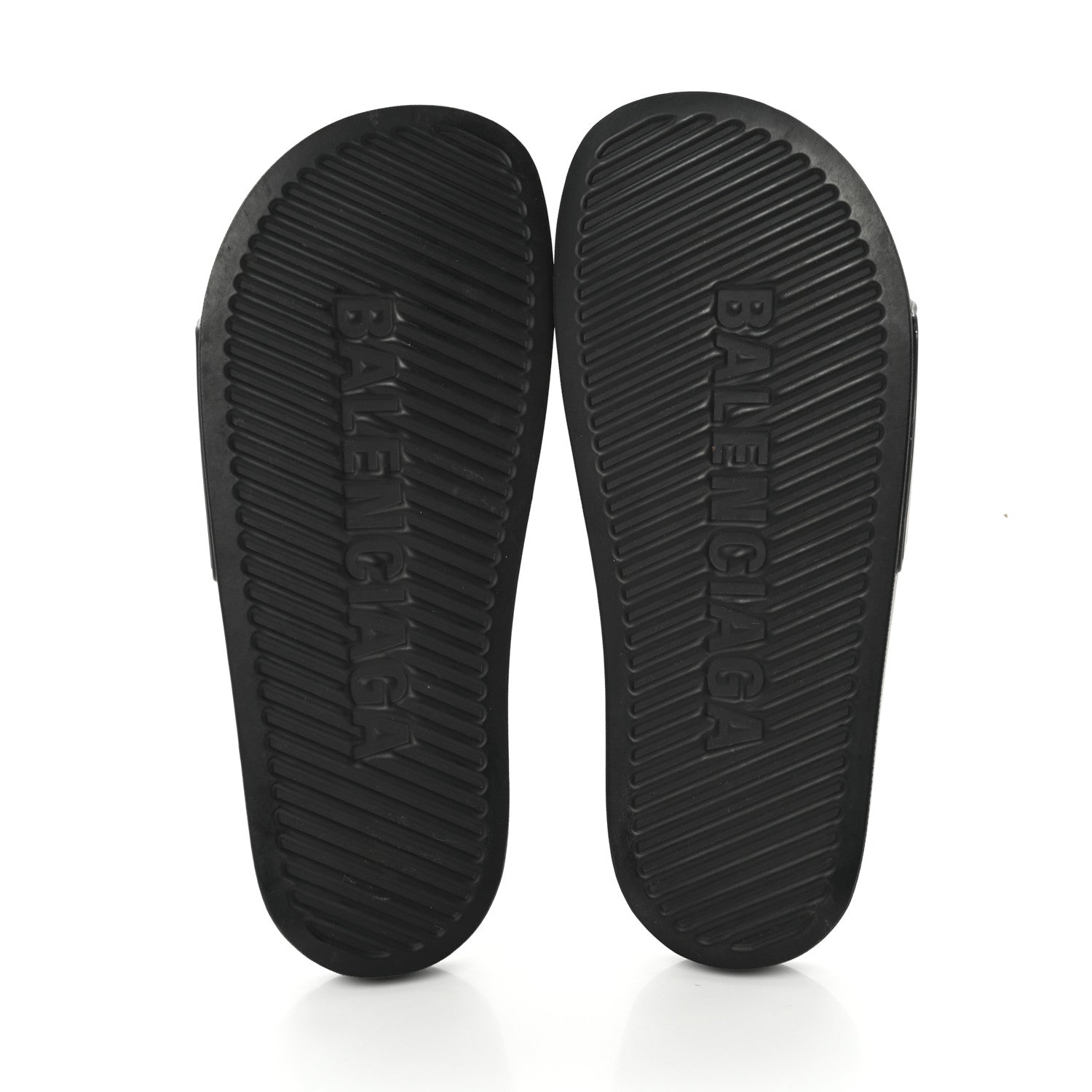 Balenciaga Rubber Womens Logo Pool Slide Sandals 38 Black 5 of 9