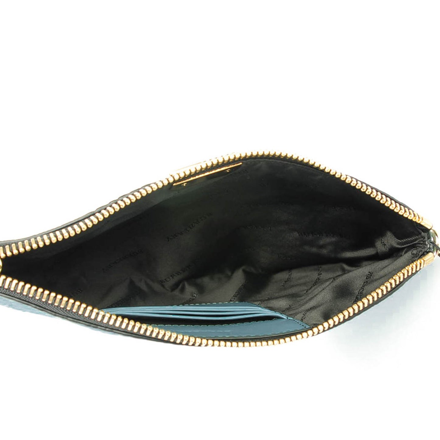 Signature Grain Calfskin Check Embossed Peyton Crossbody Clutch Bag Celadon Blue